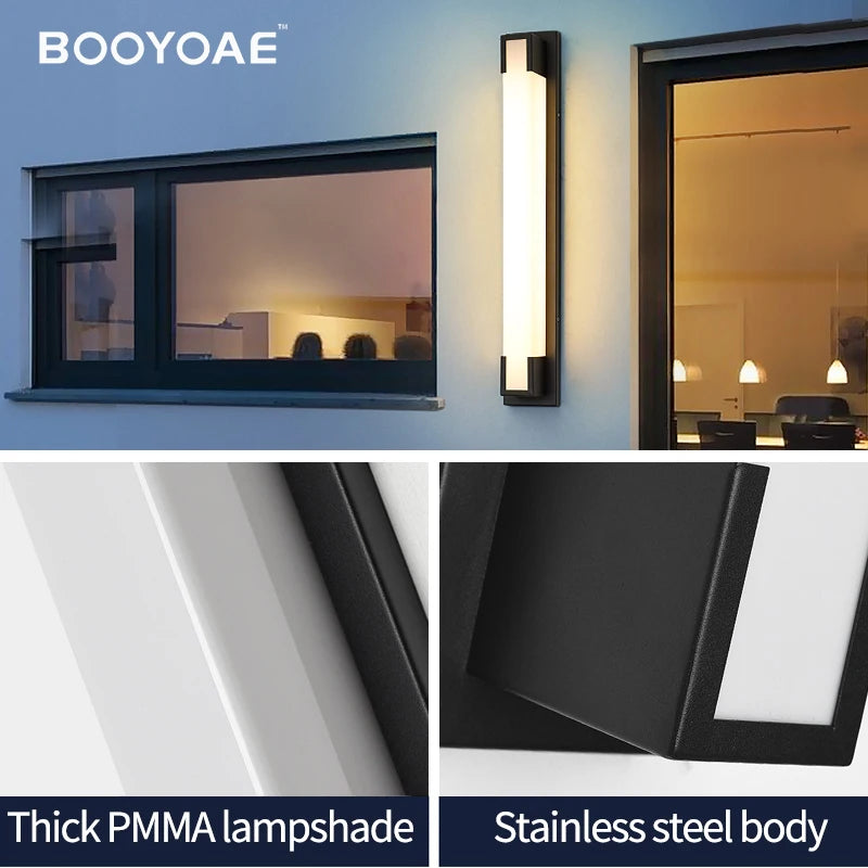 Applique extérieure LED IP65 mur extérieur porche balcon inox Garage lumière jardin terrasse cour éclairage étanche - vue 6 sur 12