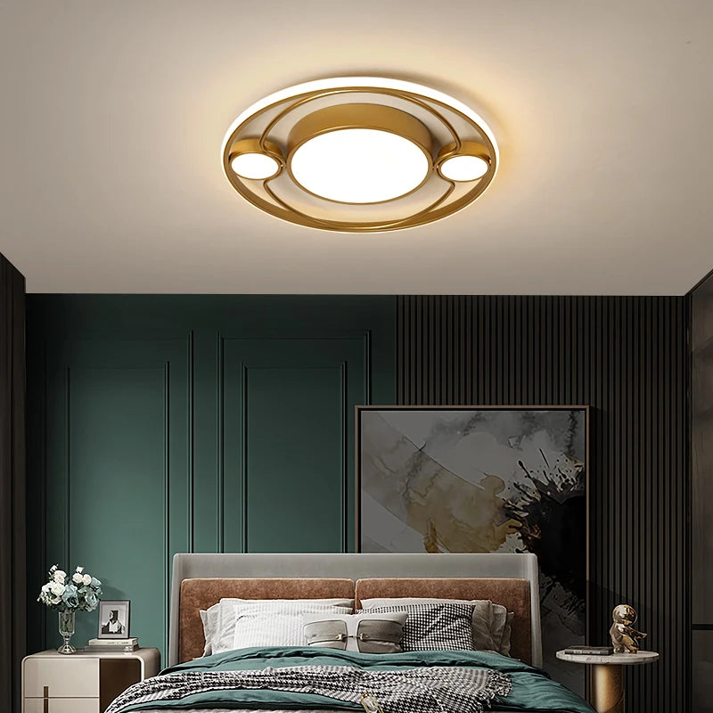 plafonnier rond or led avec télécommande pour toutes les pièces - vue 3 sur 8