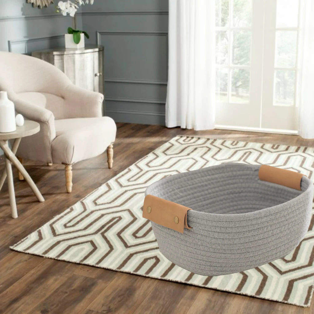 panier de rangement en corde pour jouets et linge bébé - vue 3 sur 10