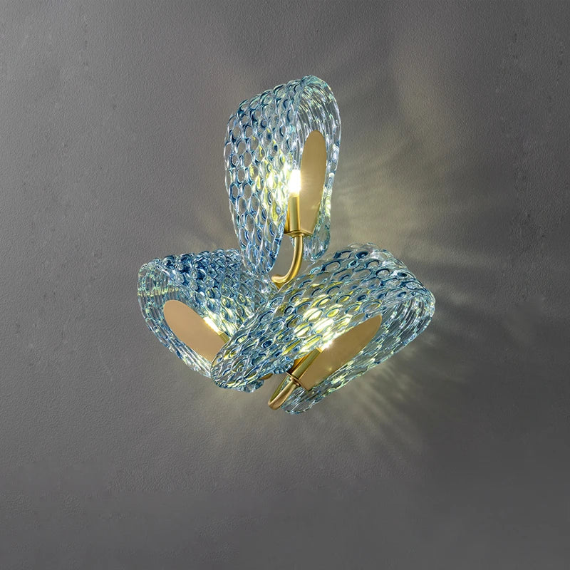 applique murale led en verre de cuivre artistique - vue 2 sur 14