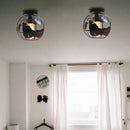plafonnier abat-jour métallique loft cage ombre