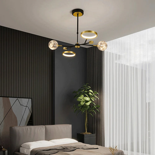 lustre nordique moderne en fer éclairage étoilé décoration créative