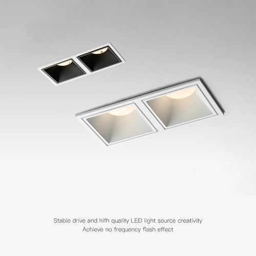 lampe encastrée led dimmable anti-éblouissement carré rond - vue 5 sur 12