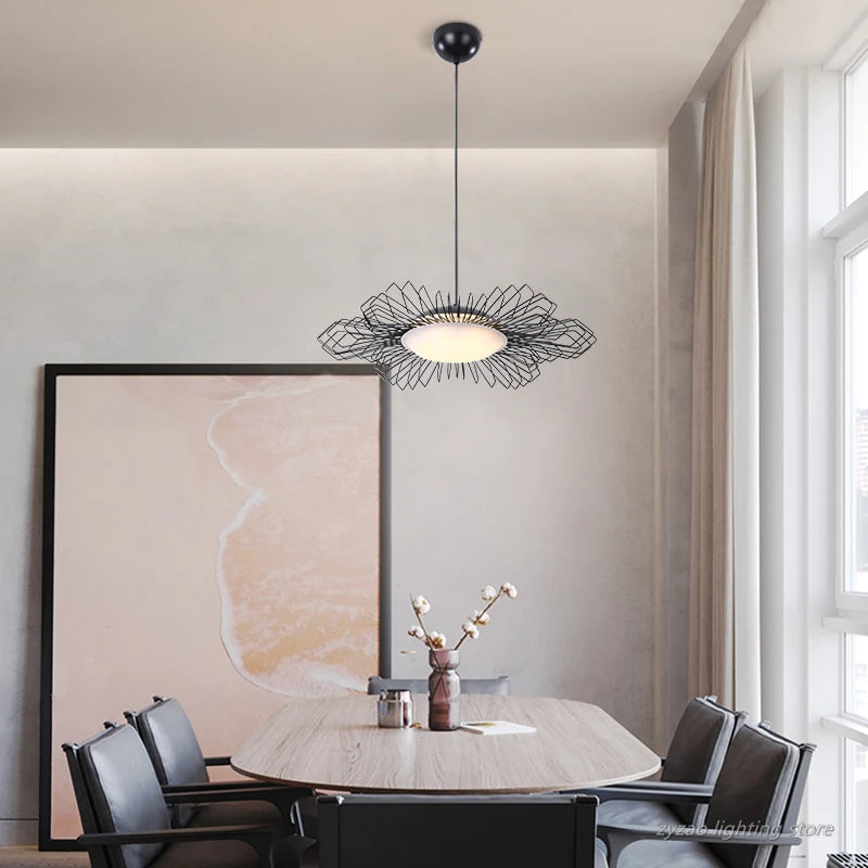 lustre en fer moderne pour décoration intérieure nordique - vue 4 sur 9