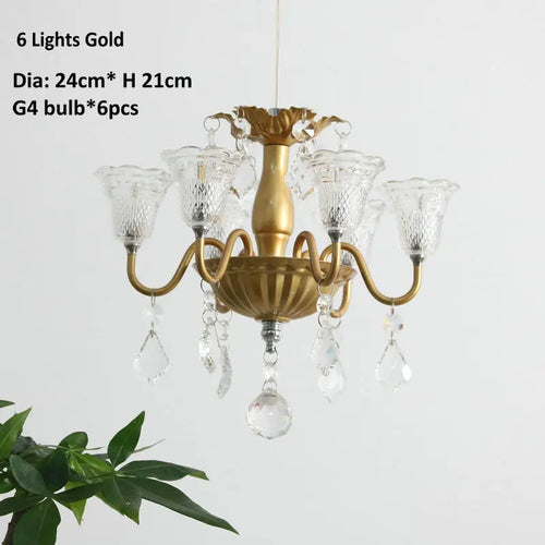 mini suspension créatives avec abat-jour en verre et cristal - vue 9 sur 21
