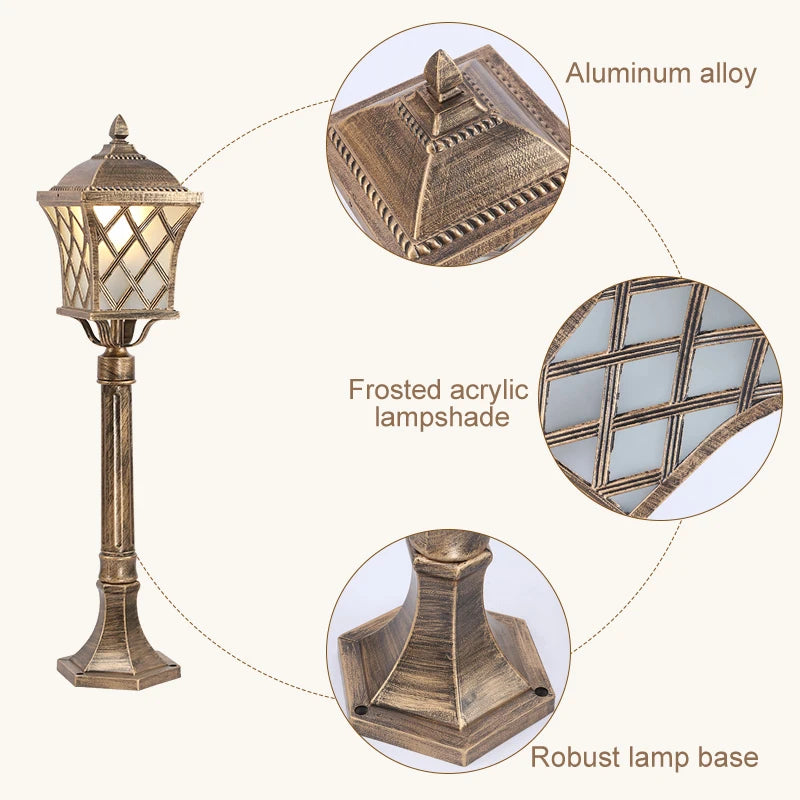 lampe colonne extérieure imperméable pour jardin et allée - vue 11 sur 10