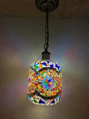 suspension LED en mosaïque turque style bohémien rétro vintage - vue 12 sur 14