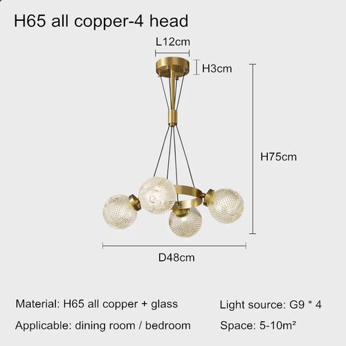 lustre en cuivre design nordique simple et élégant - vue 11 sur 10