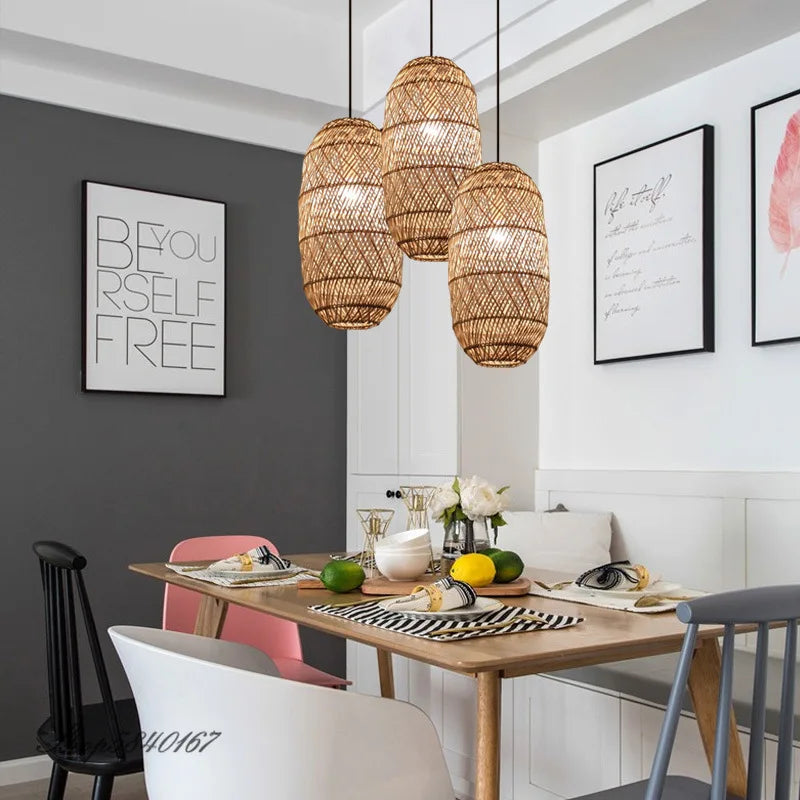 Suspension en rotin Vintage - vue 10 sur 12