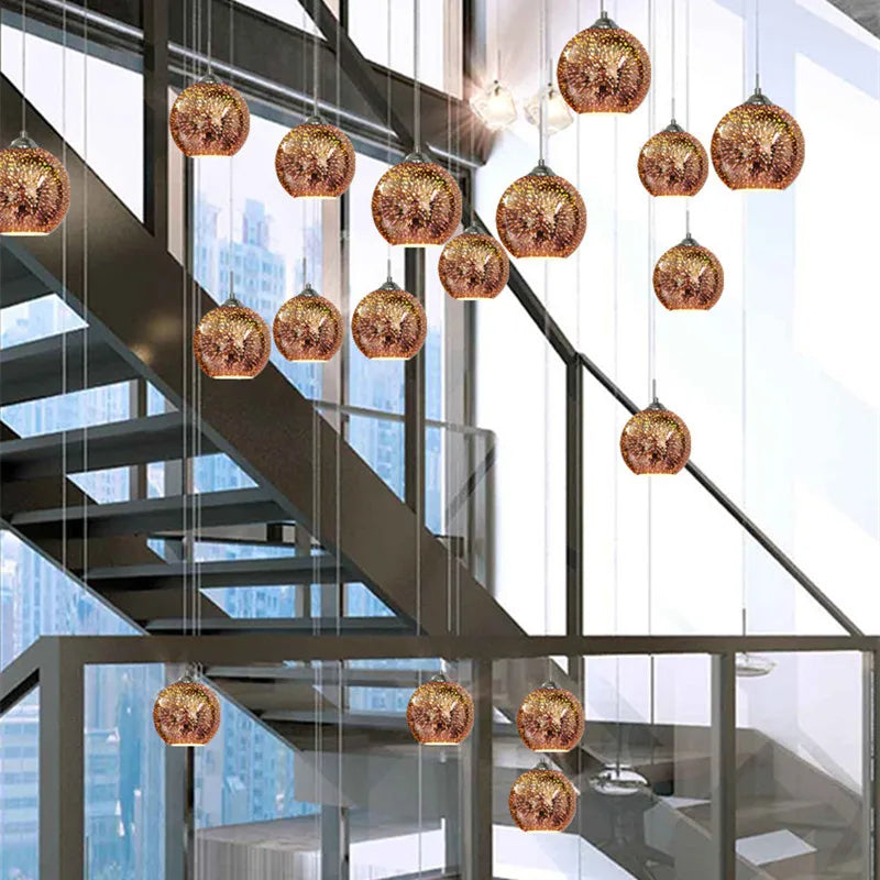 lampe led suspendue design nordique moderne décorative feu d'artifice - vue 10 sur 9