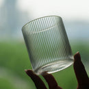 Ensemble 4 verres ondulés style relief verre transparent