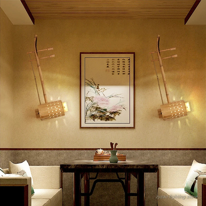 applique murale en bambou style japonais pour restaurant et bar - vue 5 sur 10