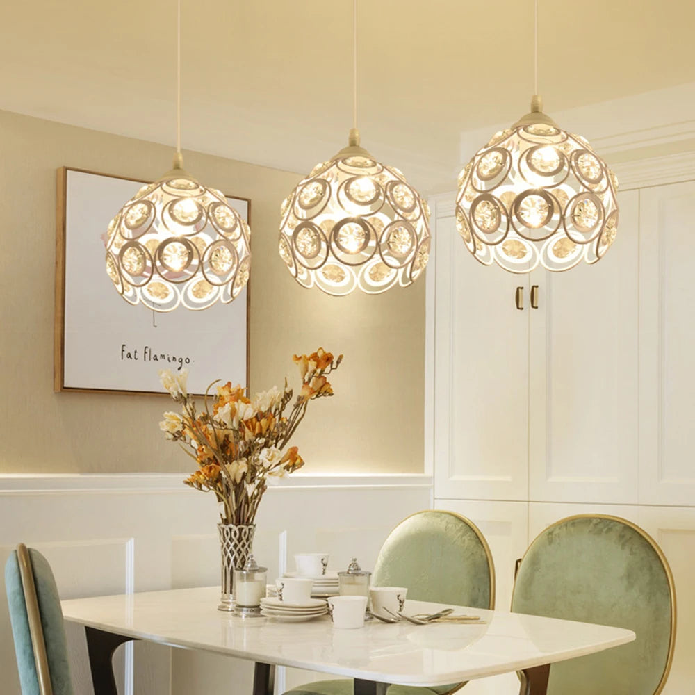 Suspension boule avec cristal ronds - vue 5 sur 8