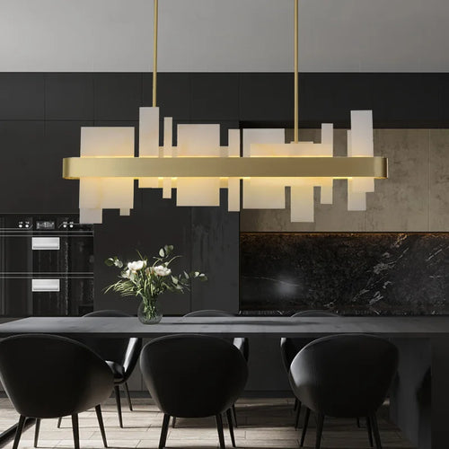 lustre de luxe en cuivre led créatif postmoderne nordique