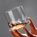Verres whisky old fashioned motif relief vintage