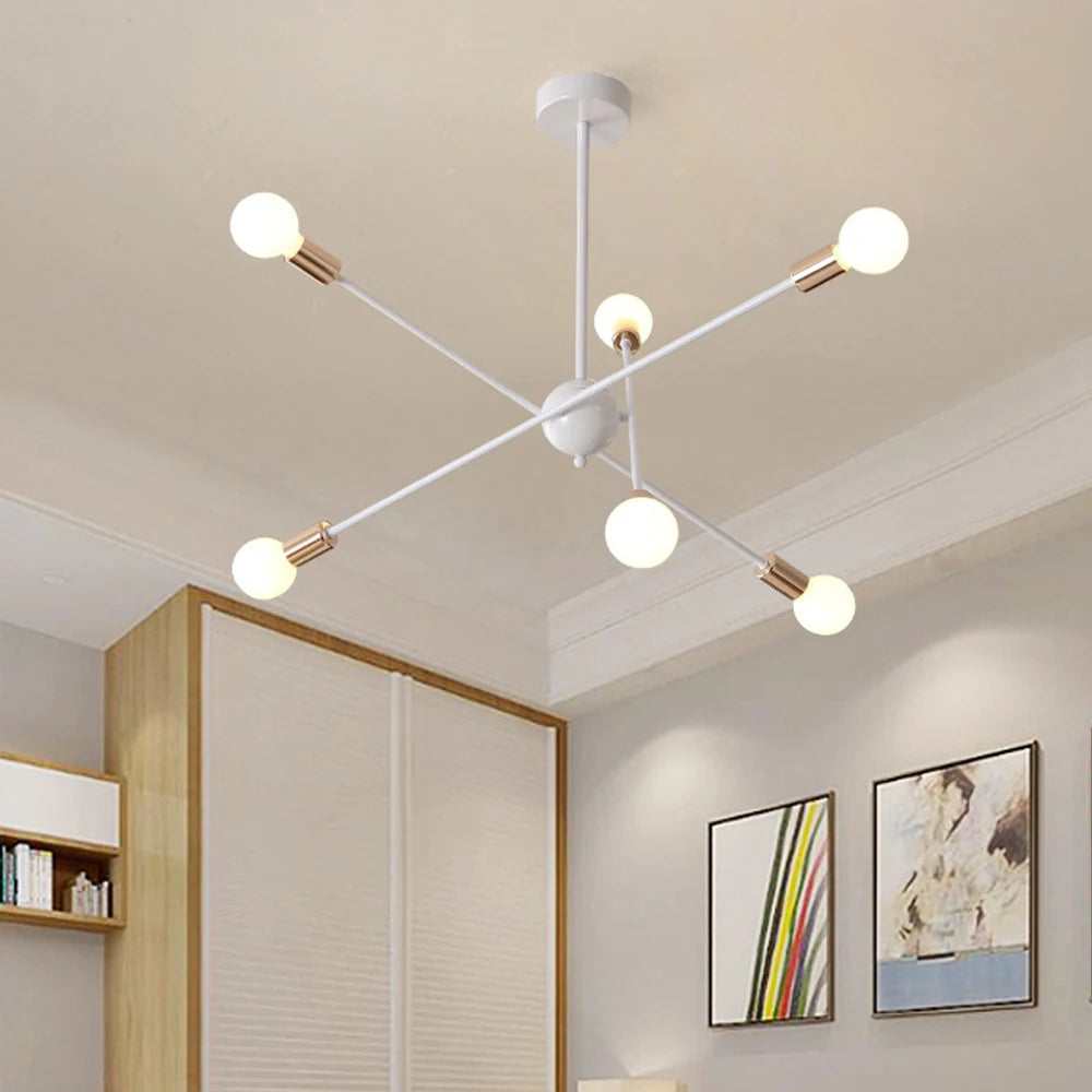 lustre moderne à leds style industriel spoutnik créatif éclairage maison - vue 5 sur 16