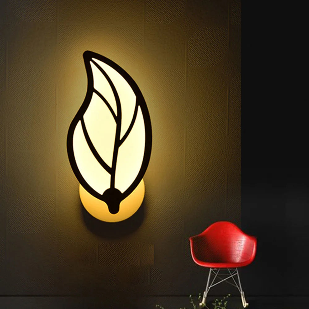 Applique murale LED nordique moderne en forme de feuille - vue 3 sur 8