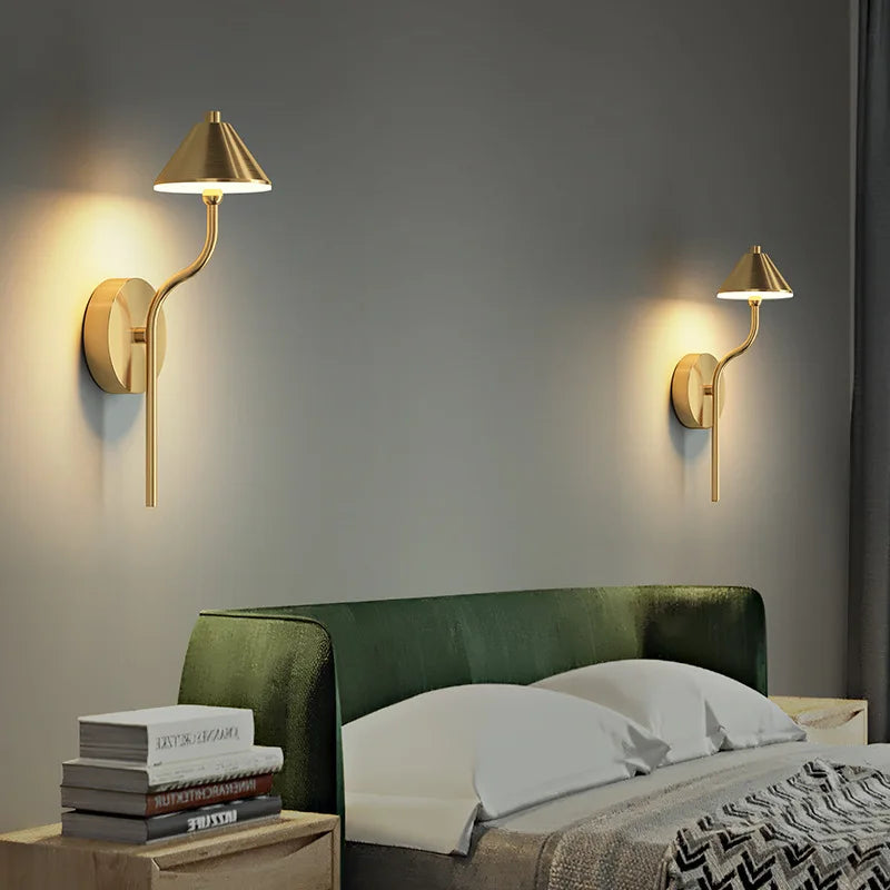 applique murale à led en forme de champignon en cuivre moderne - vue 3 sur 10