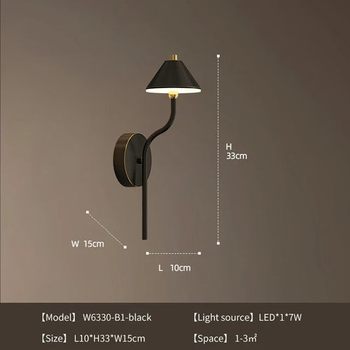 applique murale à led en forme de champignon en cuivre moderne - vue 9 sur 10