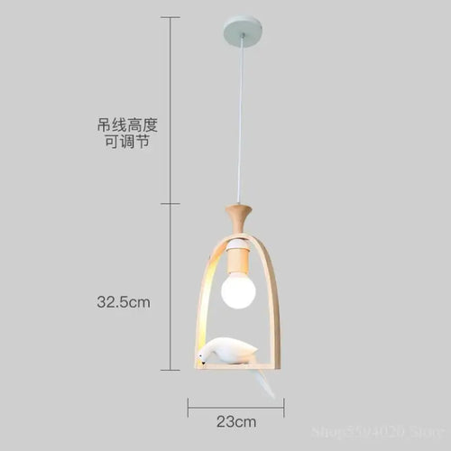 lustre en bois nordique créatif pour oiseaux chaleureux et romantique - vue 7 sur 6