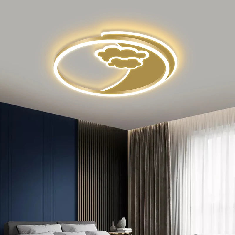 plafonnier rond en or avec télécommande pour intérieur - vue 6 sur 14