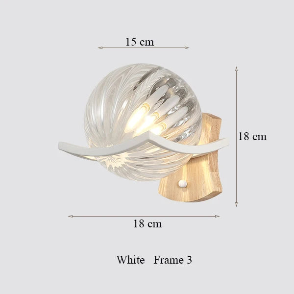 applique murale moderne en bois design lumineux décoratif en forme de lune