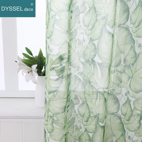 Voilage tulle transparent motif floral style européen salon chambre - vue 2 sur 6