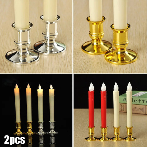 lot de 2 bougeoirs traditionnels pour mariage et dîner - vue 5 sur 7