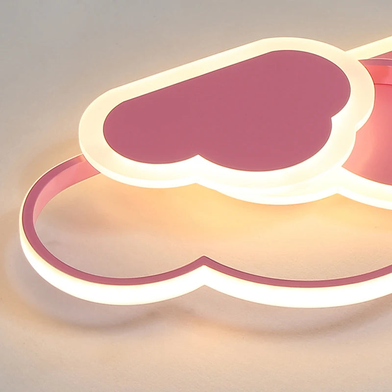 Plafond moderne à LEDs lampe créative nuage blanc chambre éclairage dessin animé chambre d'enfants enfant lire étude rose décoration lumière - vue 6 sur 8