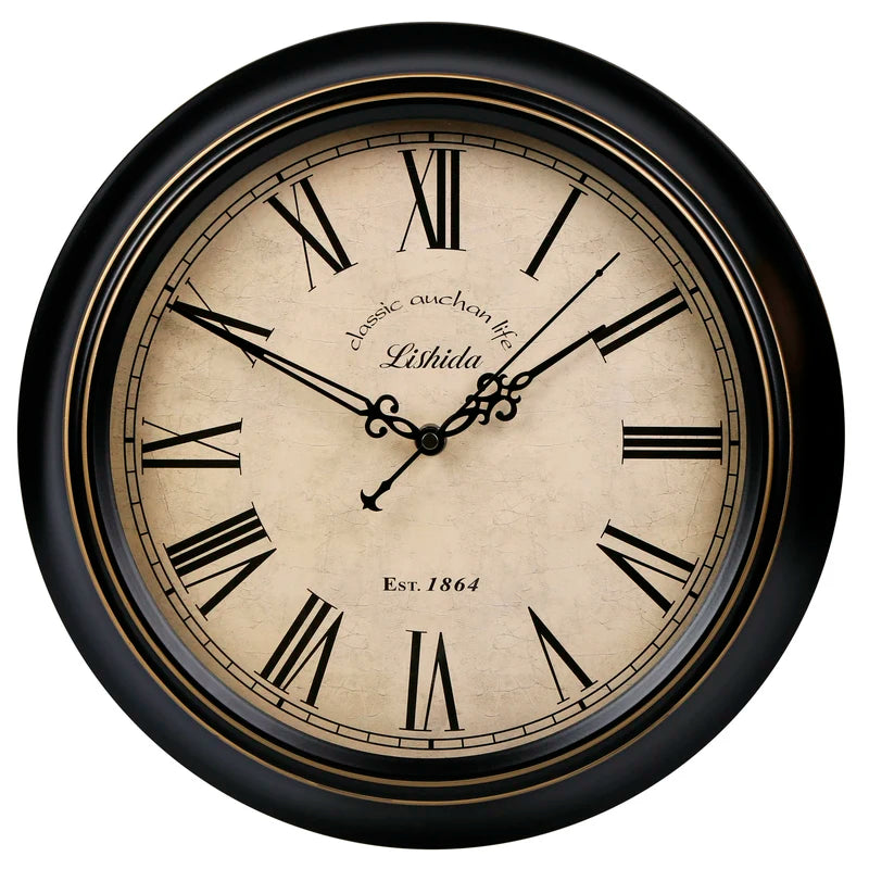 horloge murale silencieuse rétro style shabby chic décoration intérieure - vue 16 sur 24