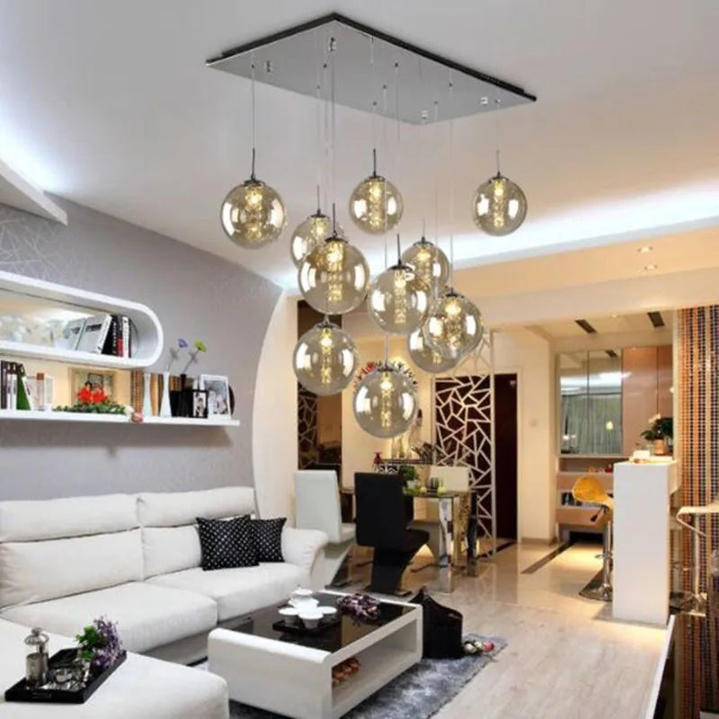 suspension en verre design pour escalier moderne à LED - vue 7 sur 17