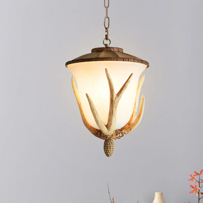 suspension LED style rural européen corne de cerf
