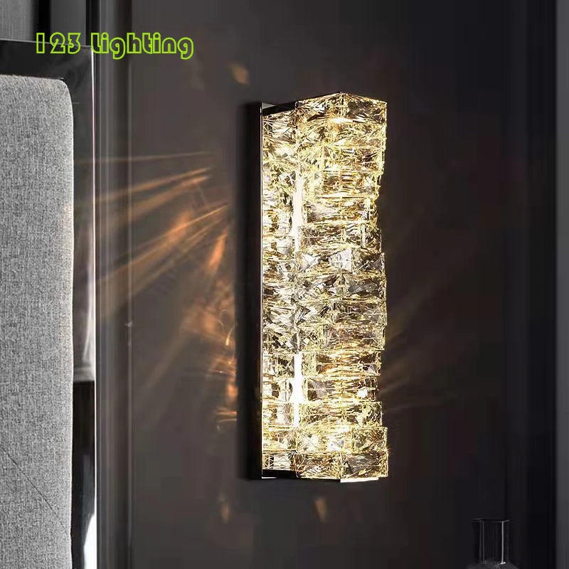 applique murale moderne en cristal décoration intérieure étoile élégante - vue 2 sur 18