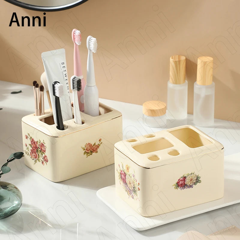 porte-brosse à dents en céramique design moderne pour salle de bain - vue 5 sur 10