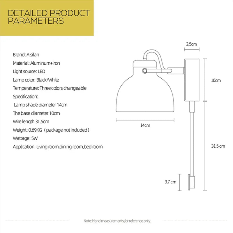 Aisilan – applique murale LED minimaliste 5W - vue 6 sur 6