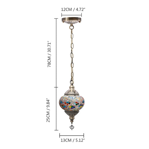 suspension turque en verre mosaïque artisanale décoration méditerranéenne - vue 24 sur 27