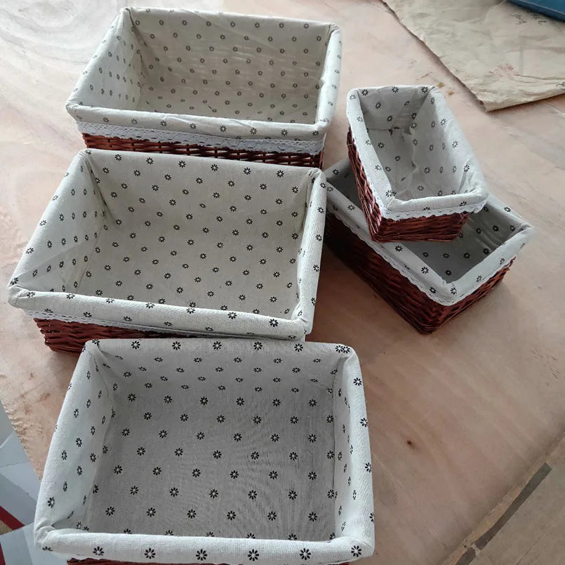 paniers de rangement en rotin faits main pour diverses utilisations - vue 6 sur 16
