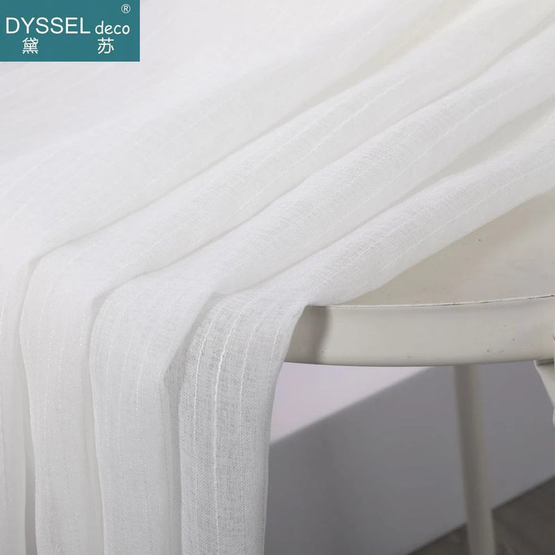 Voilage rayé style européen léger pour salon chambre
