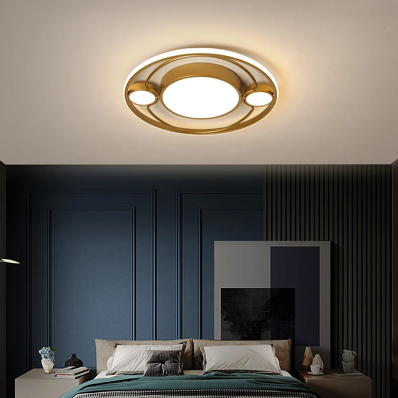 plafonnier rond or led avec télécommande pour toutes les pièces - vue 4 sur 8