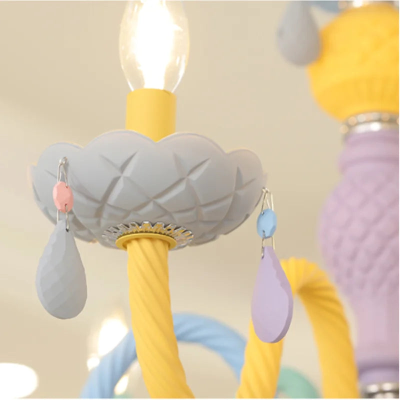 lustre arc-en-ciel pour enfants style macarone kawaii led - vue 7 sur 14