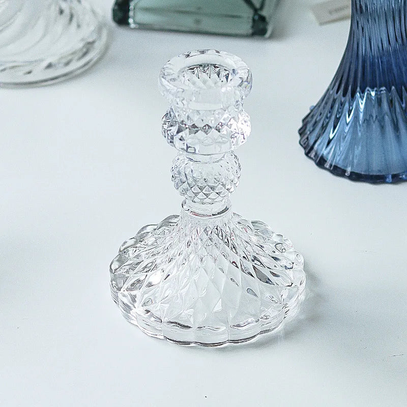 bougeoir en verre pour décoration romantique et centre de table - vue 11 sur 11