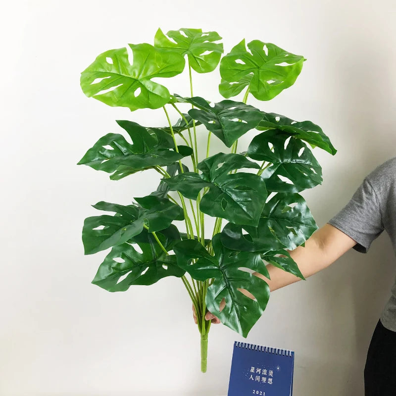plantes monstera artificielles pour décoration tropicale et festive - vue 10 sur 10