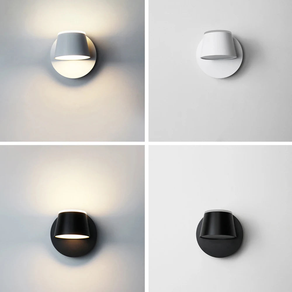 Nordique moderne intérieur applique murale LED lumière 360 ° réglable applique murale allée applique maison salon hôtel chambre éclairage décor