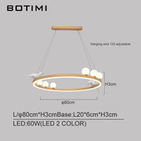 lustre led rond avec oiseaux pour style postmoderne