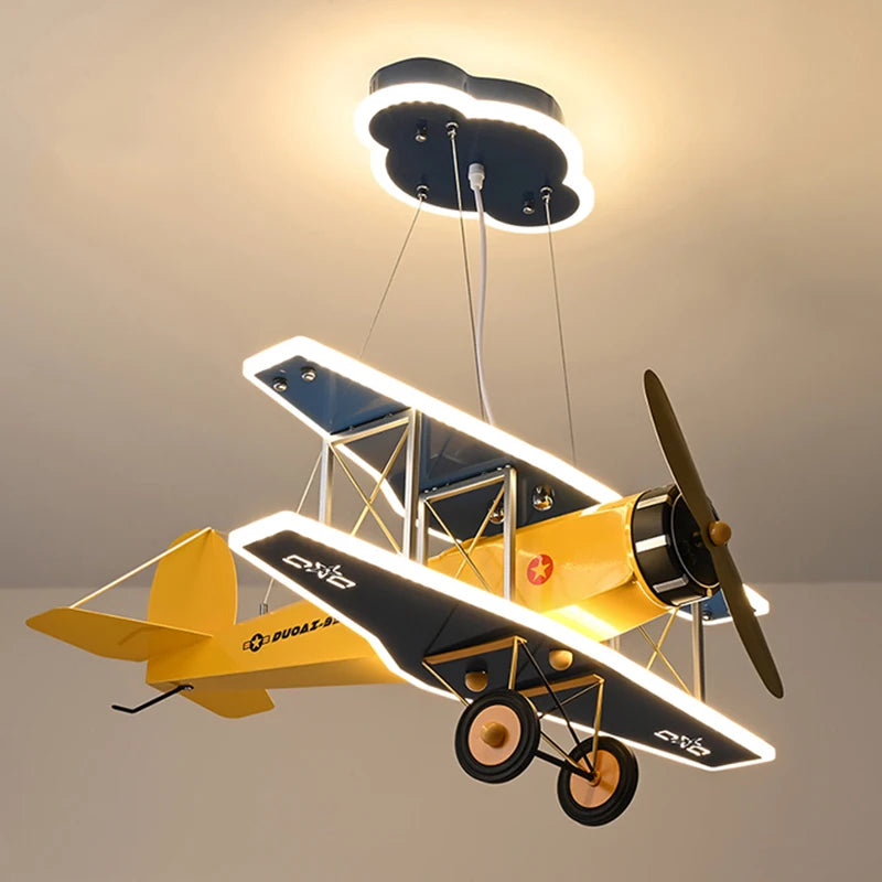 Lustre avion Chambre enfant moderne à LED - vue 2 sur 6