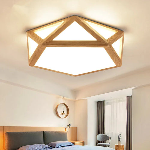 plafonnier led simple en rondins art nordique géométrique creux