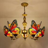 Lampe de luxe Style Tiffany en verre teinté