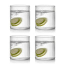 Ensemble 4 verres ondulés style relief verre transparent