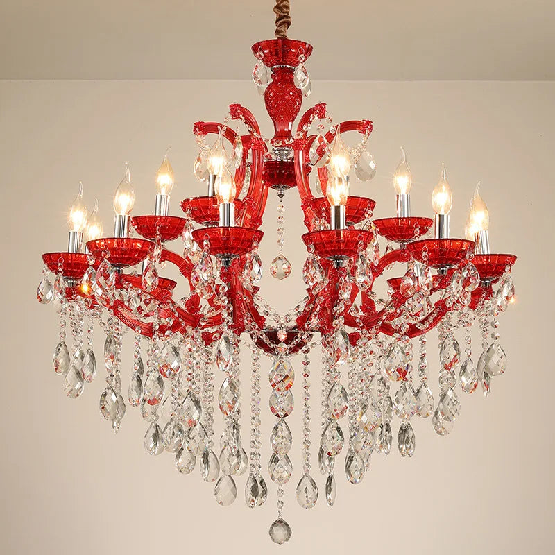 lustre moderne en fer et cristal de verre art déco éclairage suspendu - vue 3 sur 9