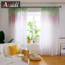 Voilage tulle motif floral moderne pour salon chambre